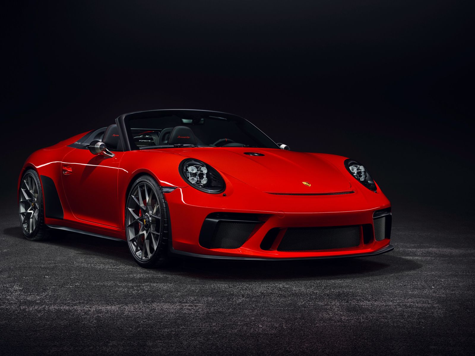 1600x1200 Red Porsche 911 convertible on a gray background Desktop wallpaper 1600x1200