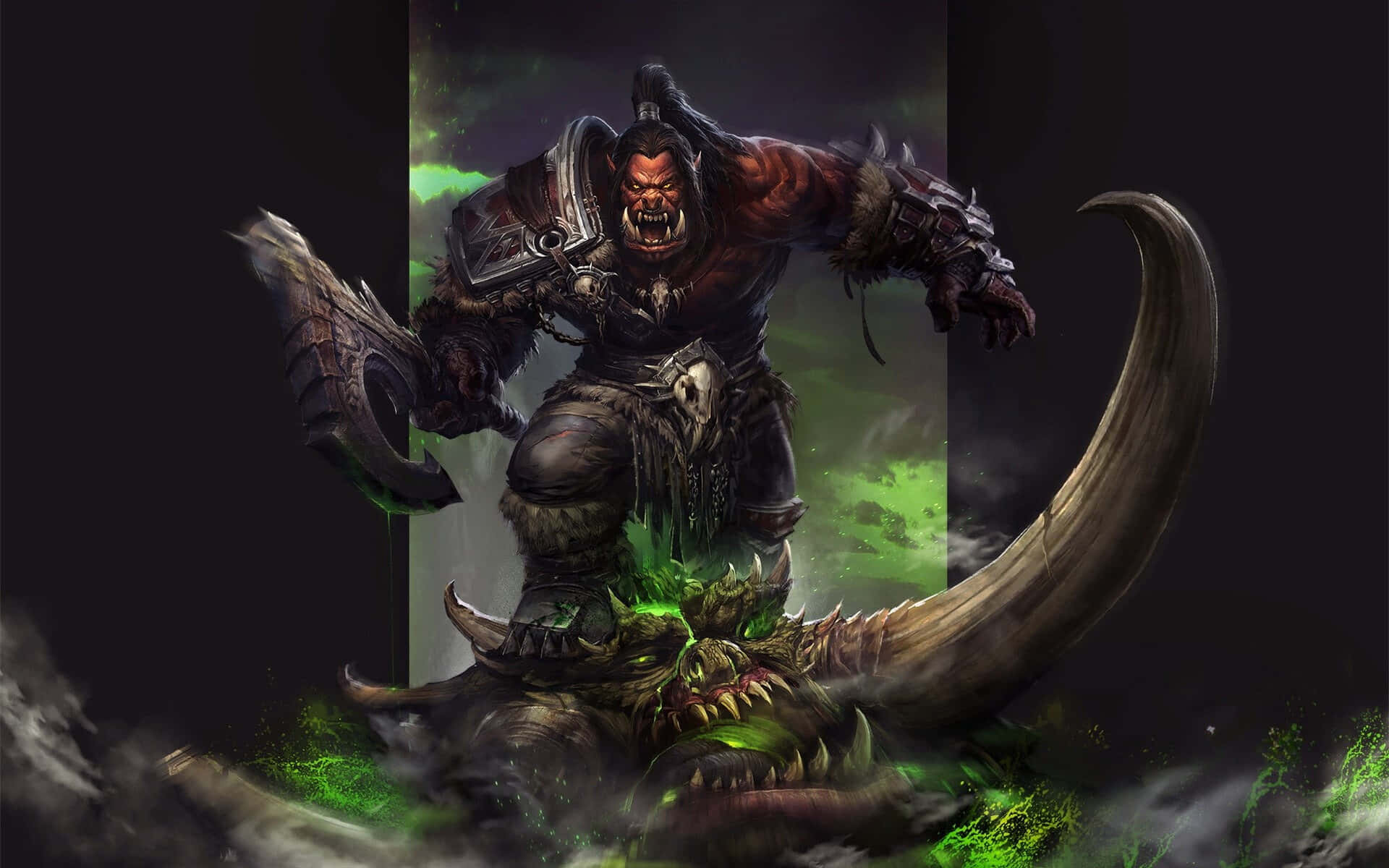 1920x1200 Download Grom Hellscream Unleashing Fury in Battle Wallpaper