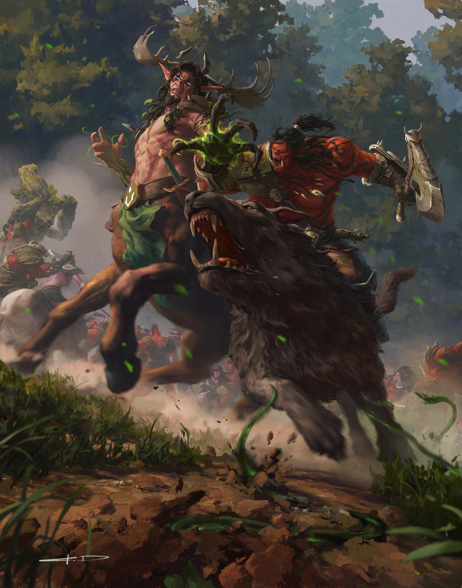 1558x1983 A rendition of Grom Hellscream under the influence of Fel. (Art by Stanton Feng)