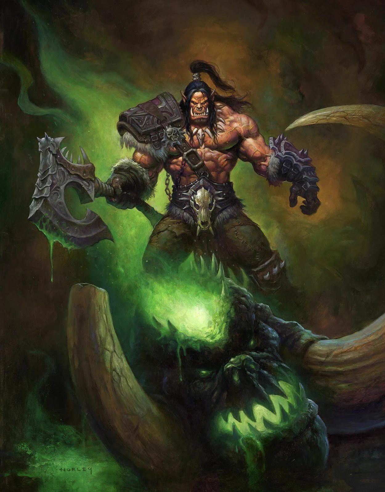 1250x1597 Ben Hearthstone on X: 'Grommash Hellscream Kills Mannoroth' Commissioned art by Alex Horley Link: #hearthstone / X