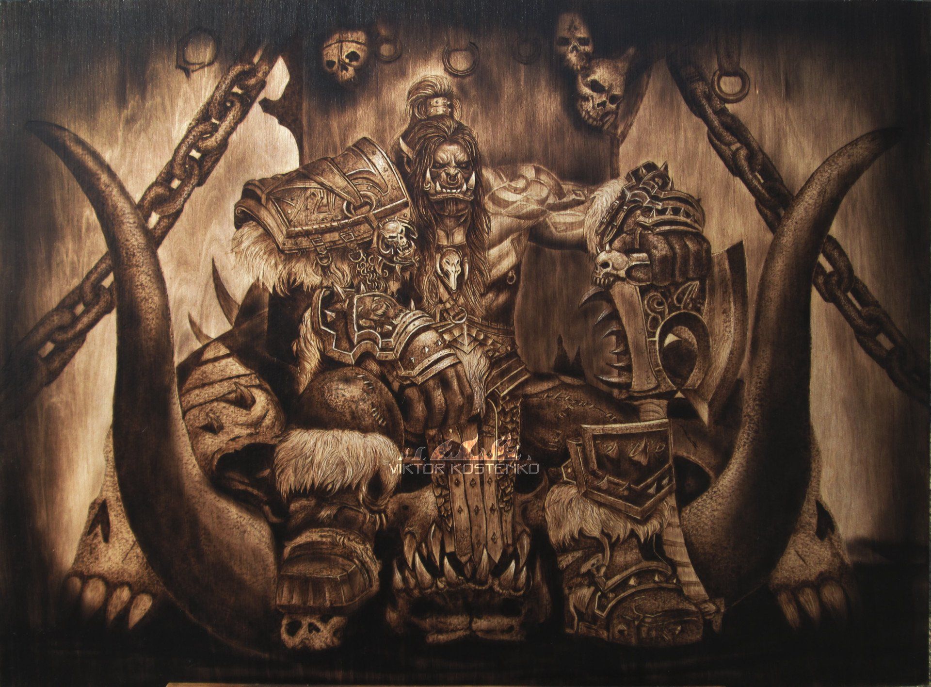 1920x1416 Print Pyrography, Warcraft Grommash MidgArtDesign Art Gallery