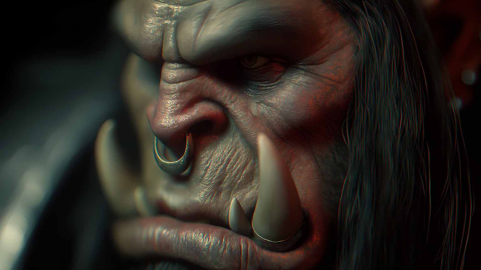 1536x864 Free Warcraft Grommash Hellscream Close Up Desktop Wallpaper