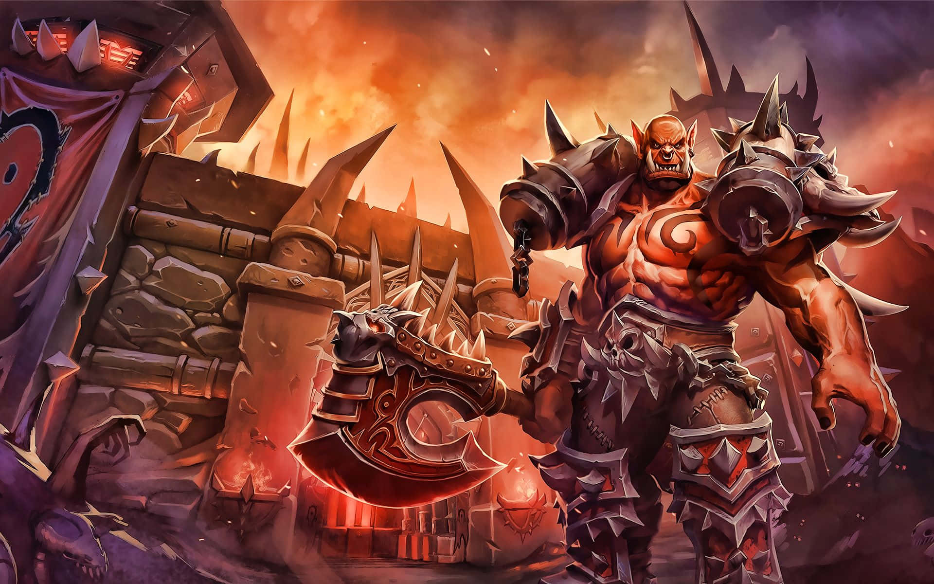 1920x1200 Download Formidable Warlord Hellscream in Battle Wallpaper