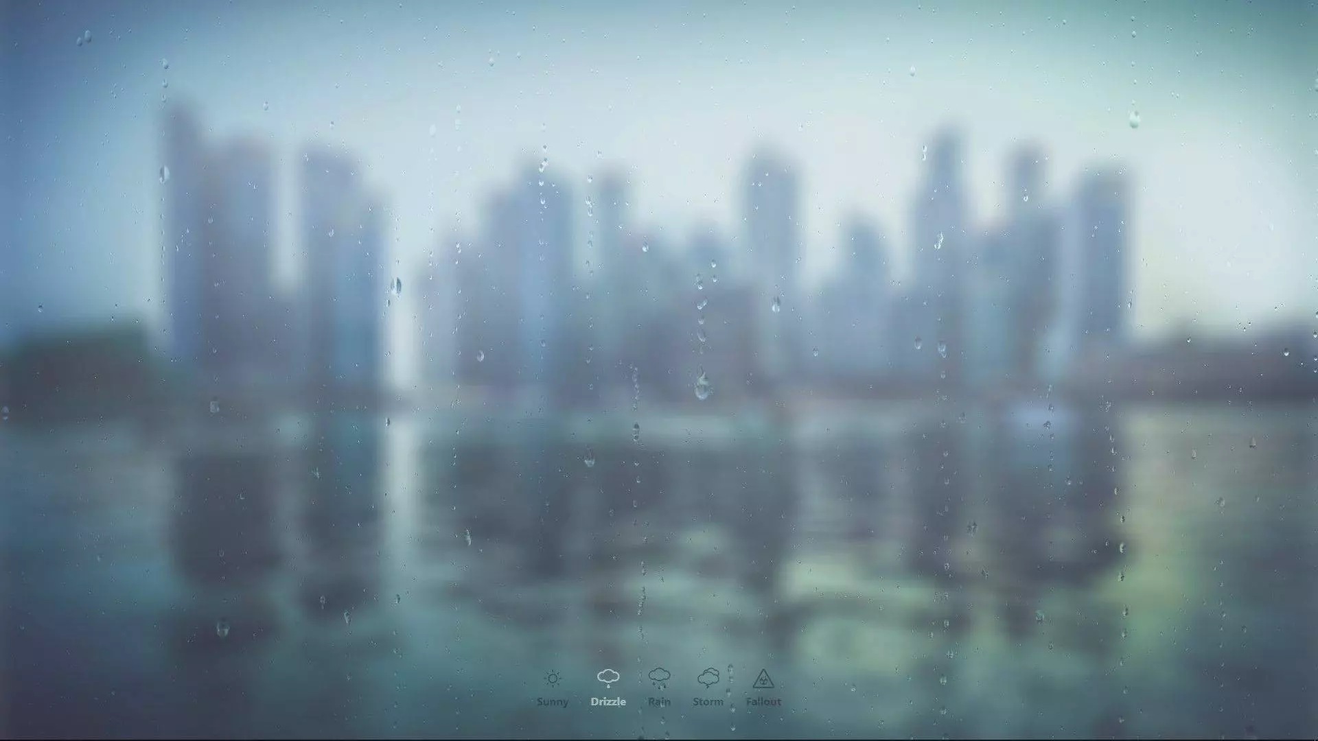1920x1080 Live wallpaper Raindrops on glass, megapolis download on