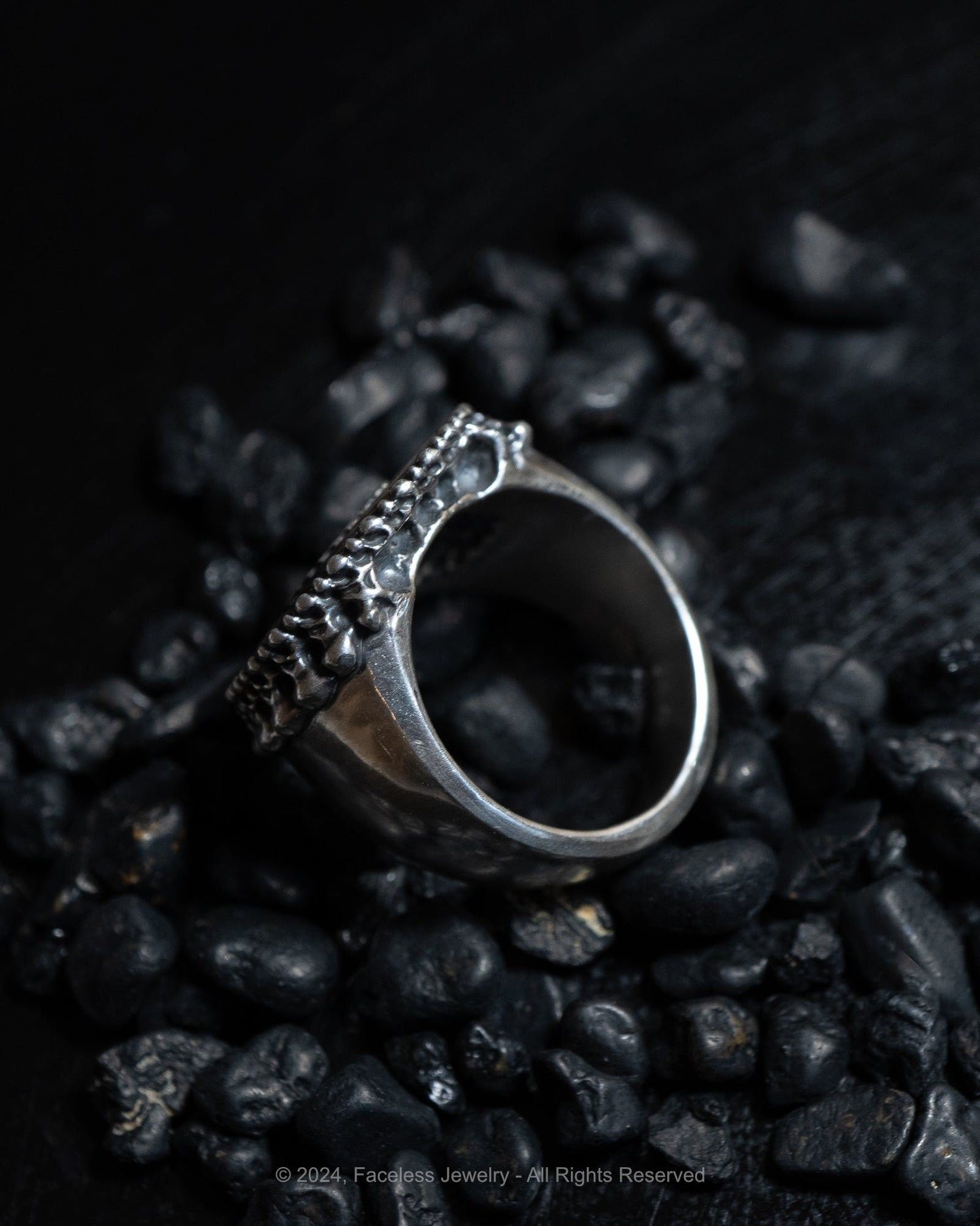 1500x1875 Fractal Steel Sterling Silver Geometric Spiral Ring