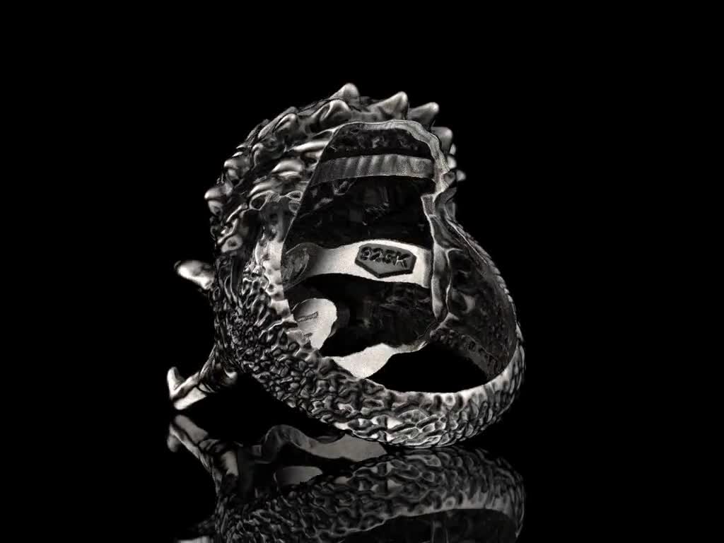 1024x768 Predator Ring, Alien, 925 Sterling Silver, 3D Print, 3D printed Jewelery, 3D Printed, Oxidized, Skull Ring, Man Ring, Movie Ring