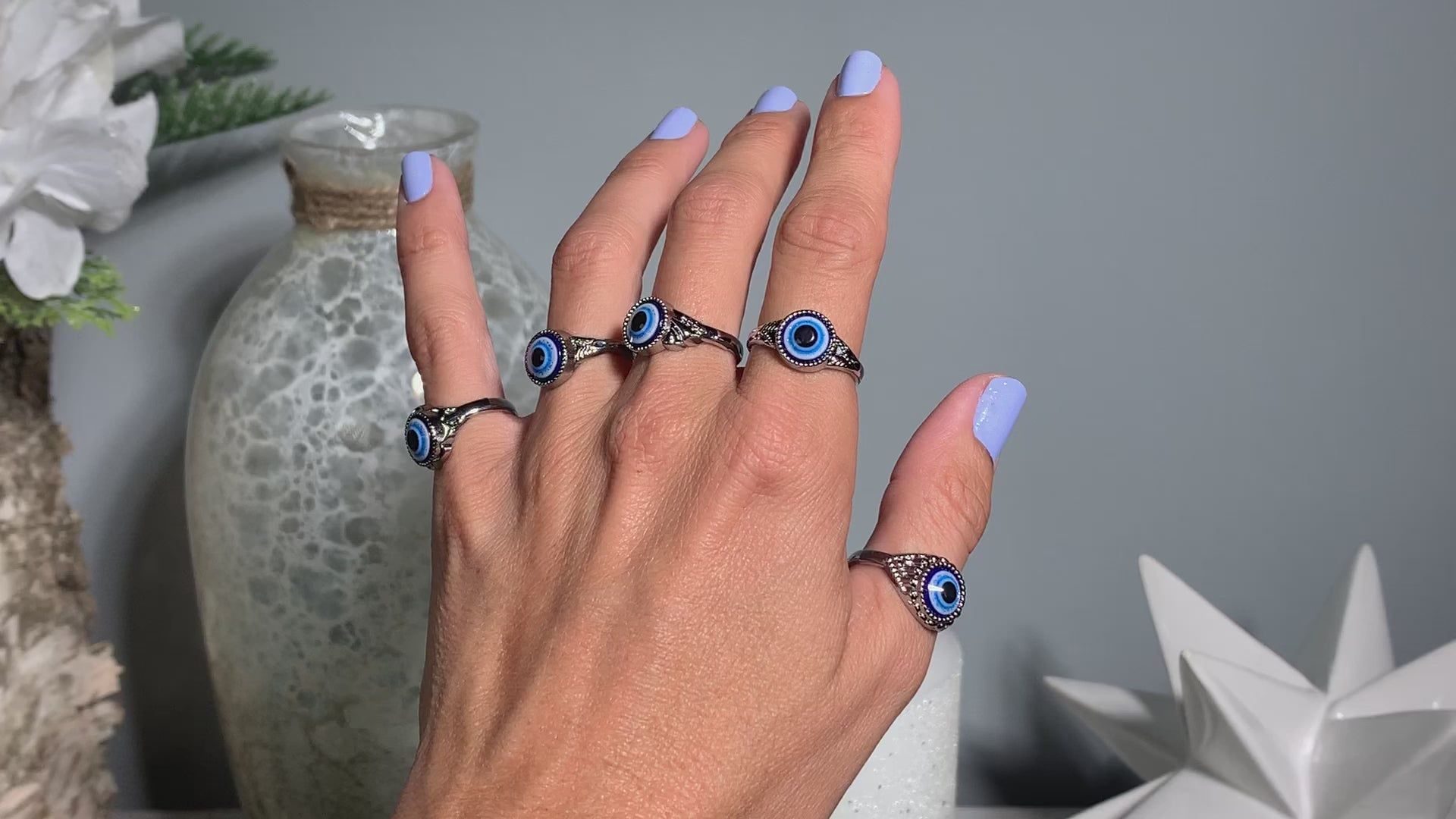 1920x1080 Protect Your Peace™ Silver Evil Eye Ring