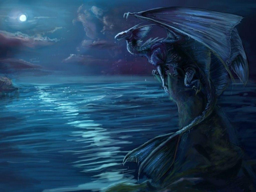 1024x768 Water Dragon Wallpaper