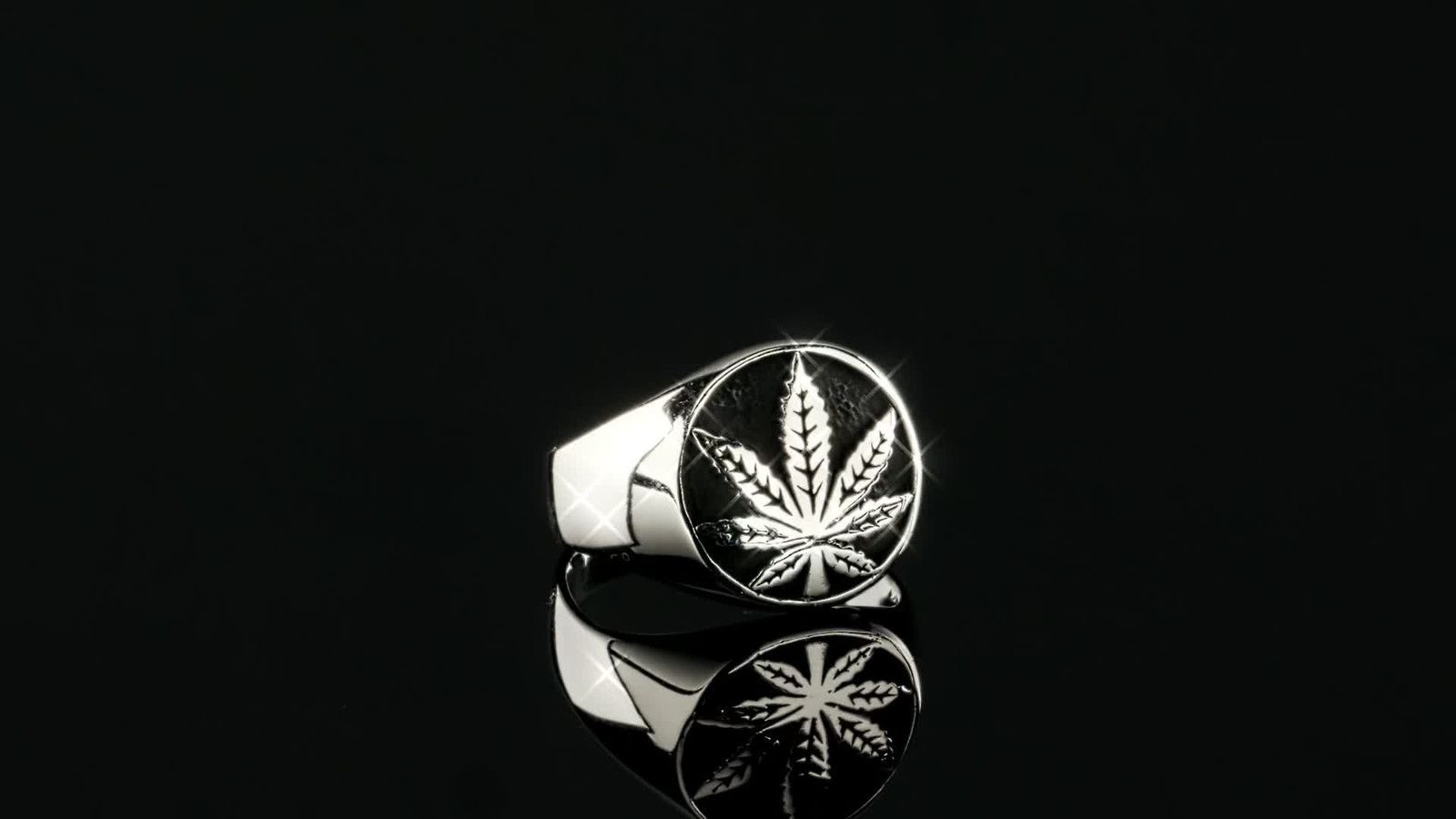 1600x900 Mens Real Solid 925 Sterling Silver Marijuana Weed 420 Cannabis Ring Sz 7 13