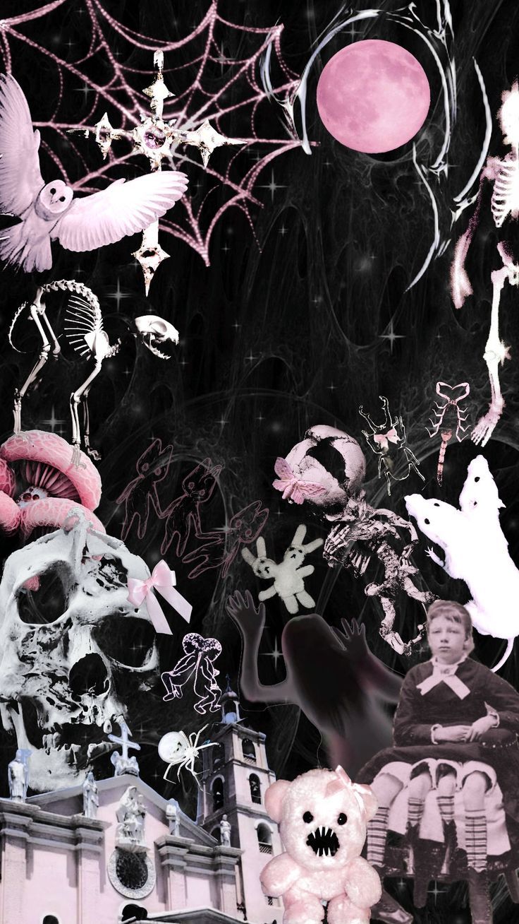 736x1308 creepycute #pink #horror #halloween