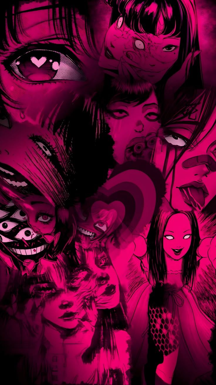 736x1308 High quality photo. Pink scary wallpaper, Horror wallpaper aesthetic pink, Pink horror background