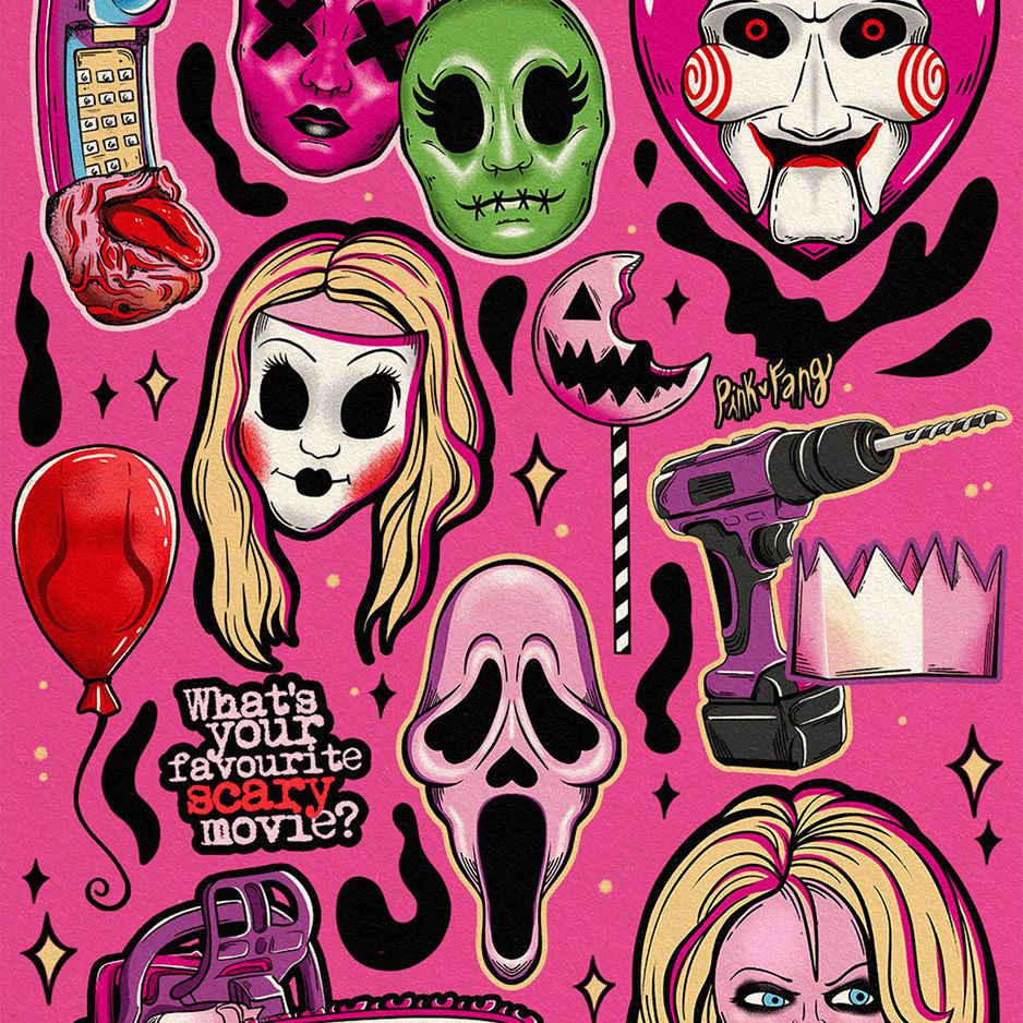 938x938 Pink Fang Illustration