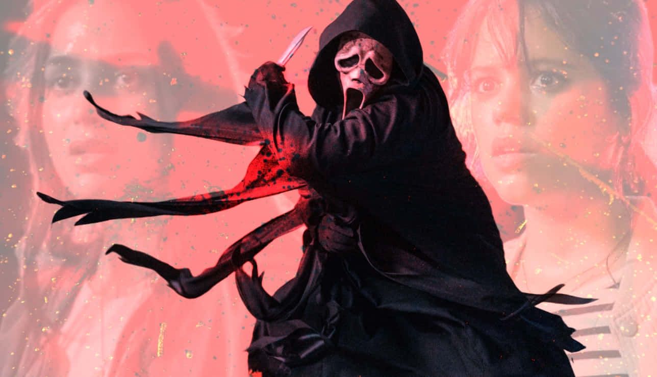 1288x739 Download Pink Hued Horror Movie Villain Wallpaper