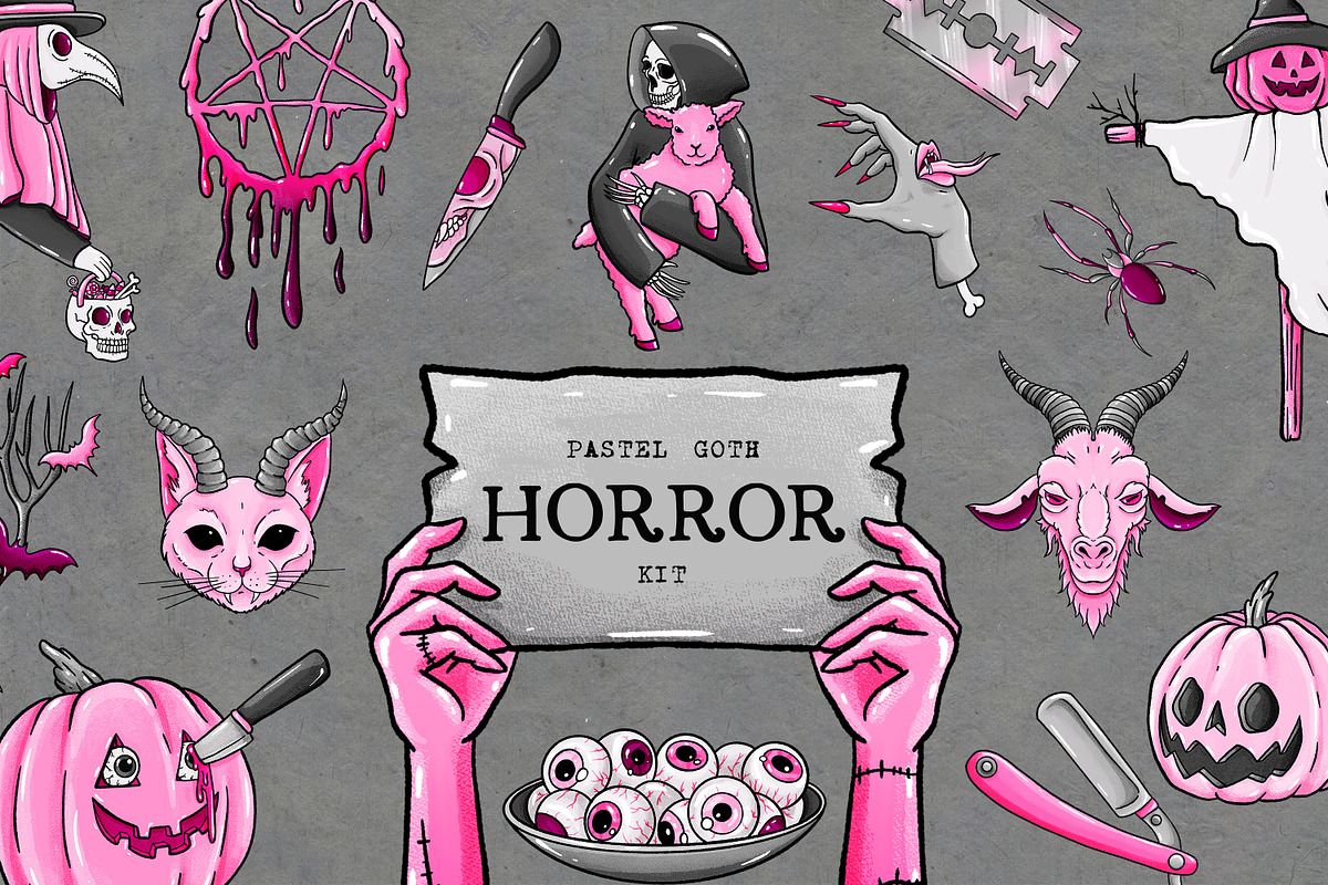 1200x800 Pastel Goth Horror collection, a Graphic