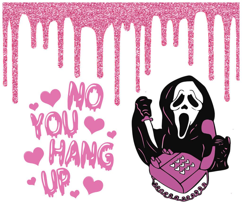 1024x904 Download Ghostface Pink Glitter Phone Call Wallpaper