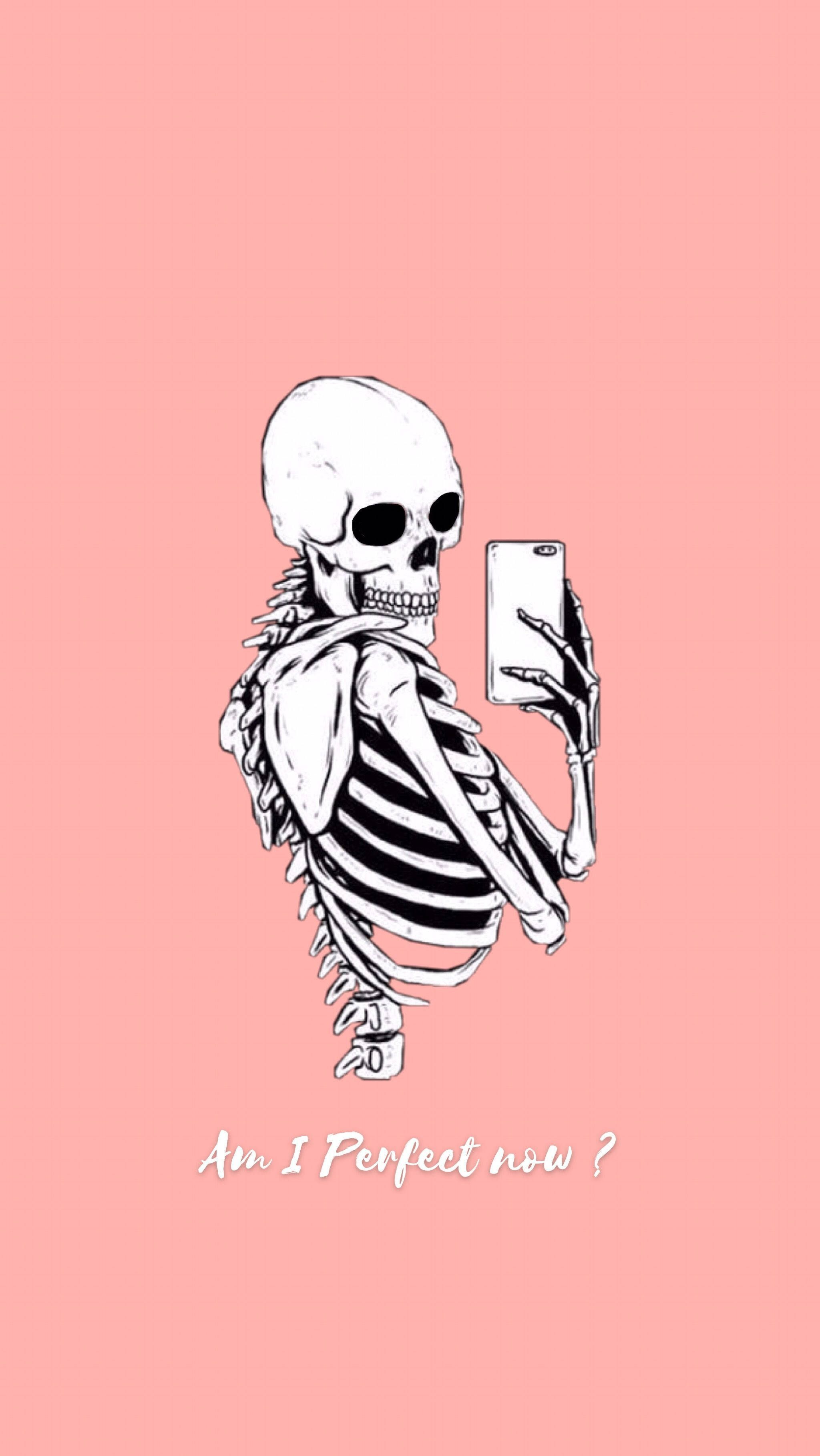 2048x3638 Pink Skeleton Wallpaper