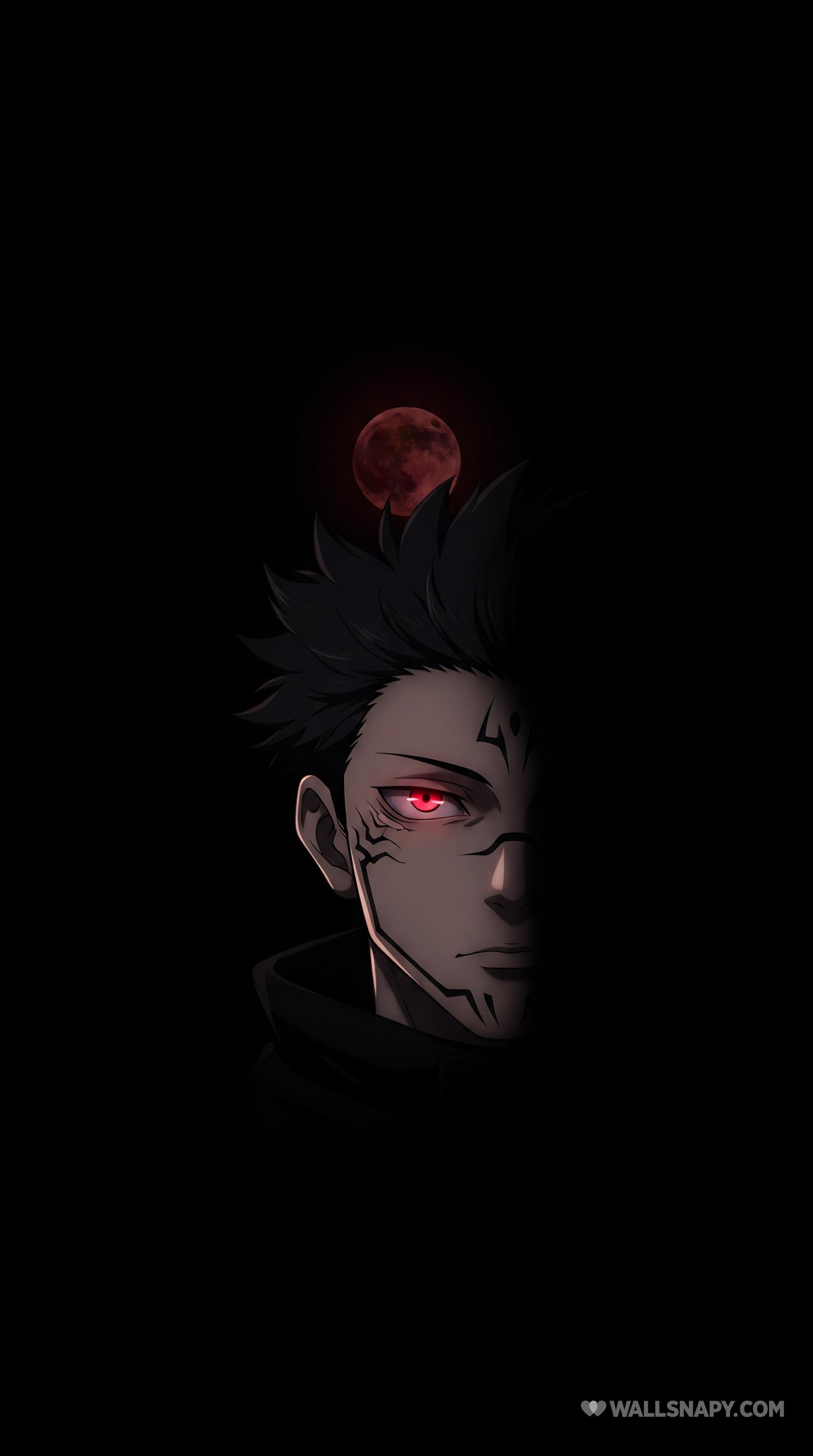 2160x3870 Sukuna blood moon dark silhouette anime wallpaper