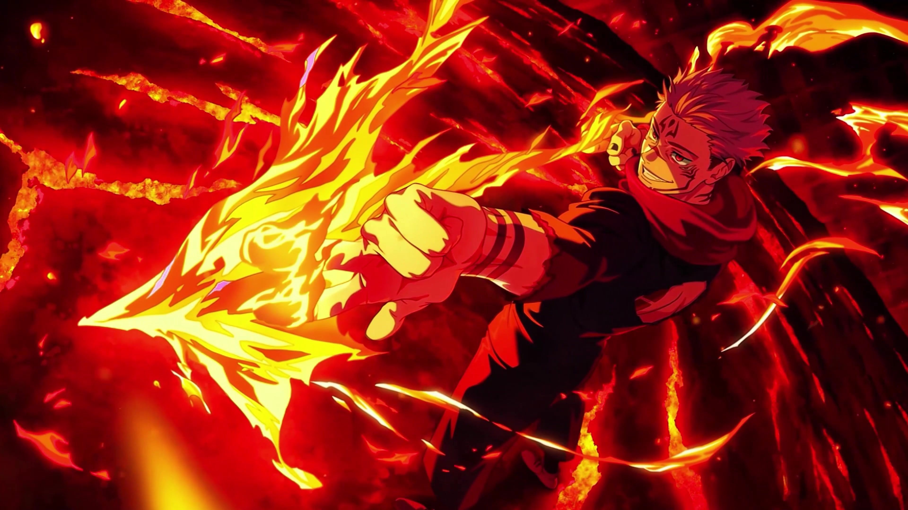 3840x2160 Sukuna Fuga Flames Live Wallpaper