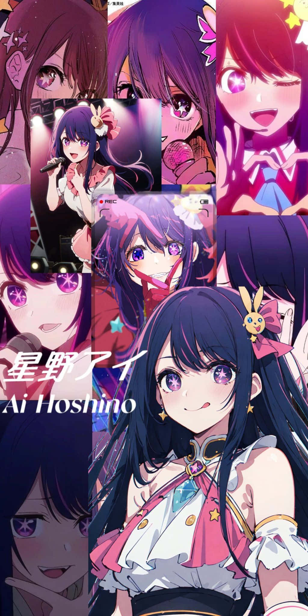 1024x2048 Download Oshino Ko Ai Hoshino Collage Wallpaper