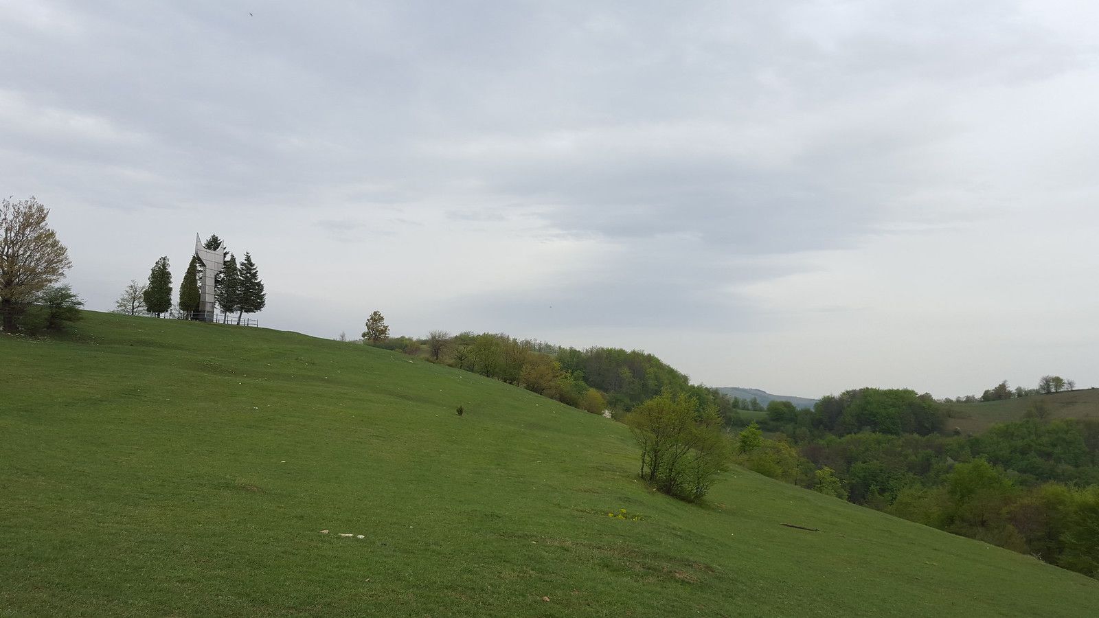 1600x900 Zenica spomenik. A view from downhill, looking up at the mo