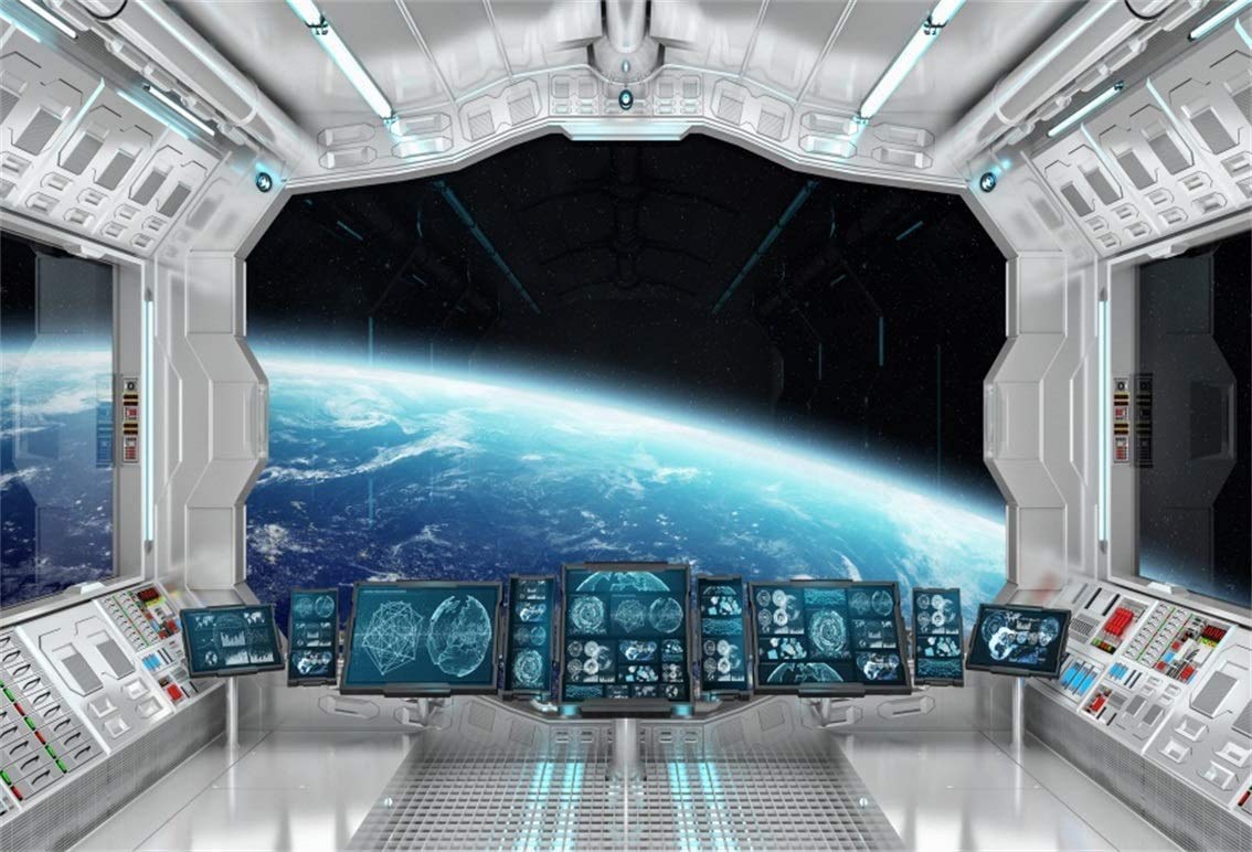 1134x772 Amazon.com : Leyiyi 5x3ft Spaceship Interior Backdrop 3D Universe Workshop Outer Space Travel Science Explore Station Earth Vista Photo Background Cowboy Kids Birthday Portrait Shoot Studio Vinyl Prop Wallpaper