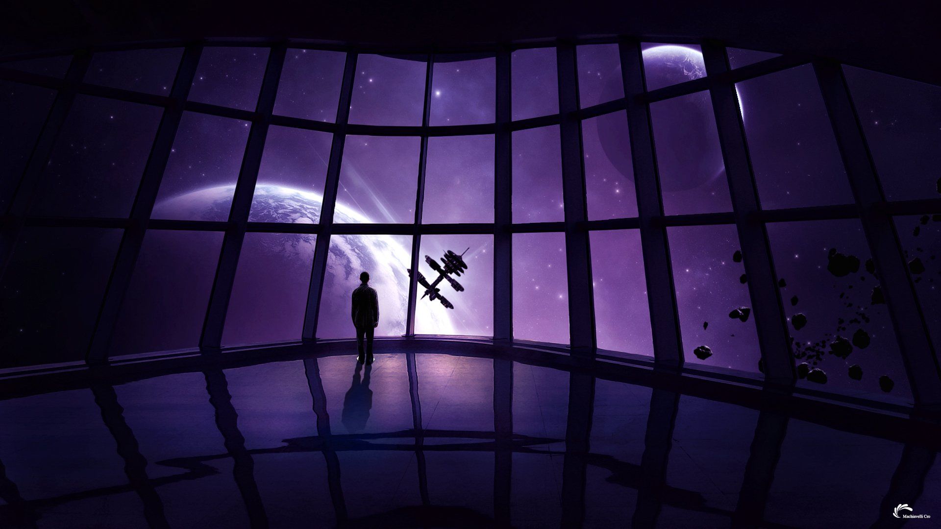 1920x1080 HD Wallpaper: Sci Fi Space Station In A Cosmic Vistax1080
