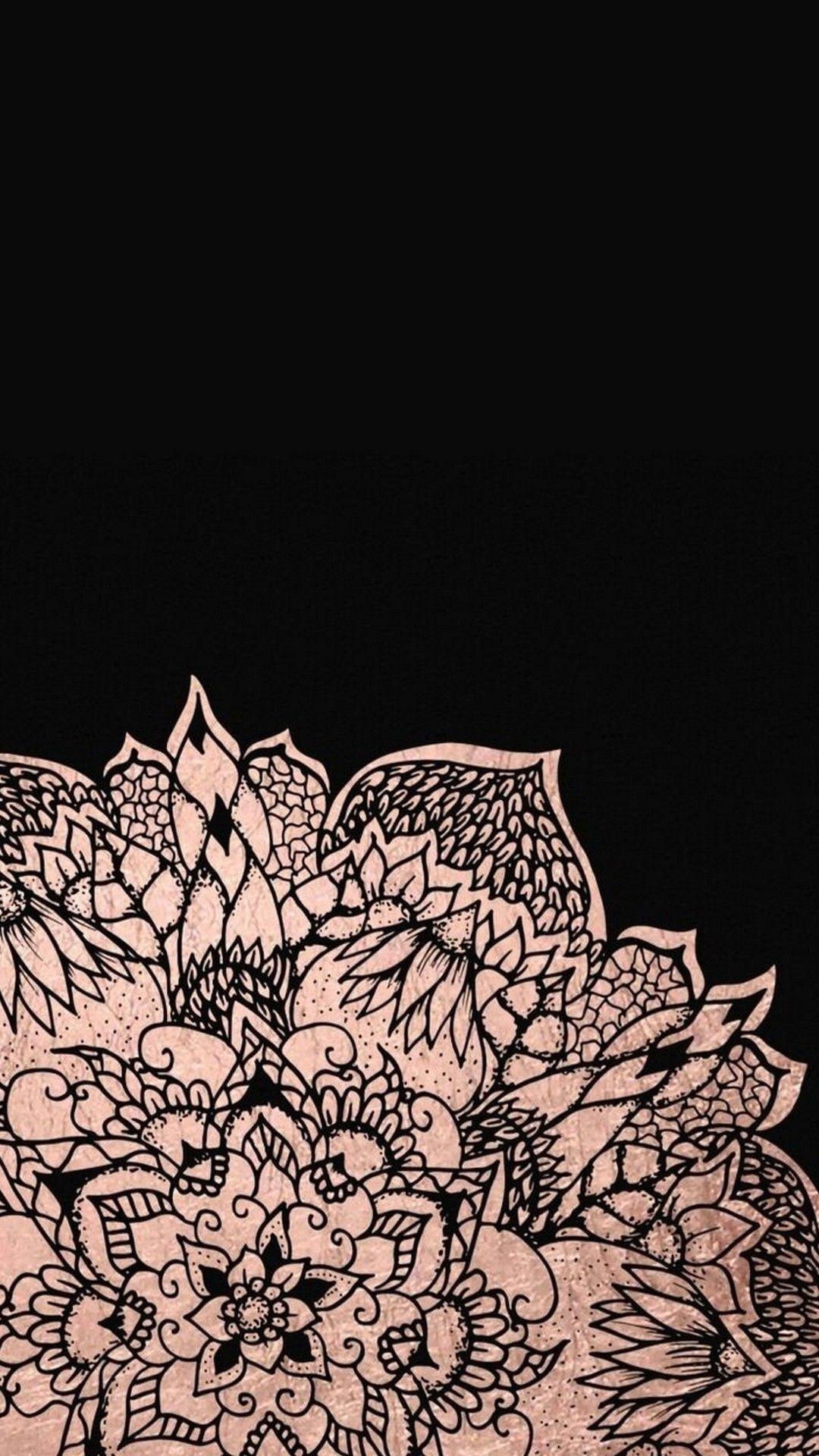 1080x1920 Rose Gold Black Marble Wallpaper