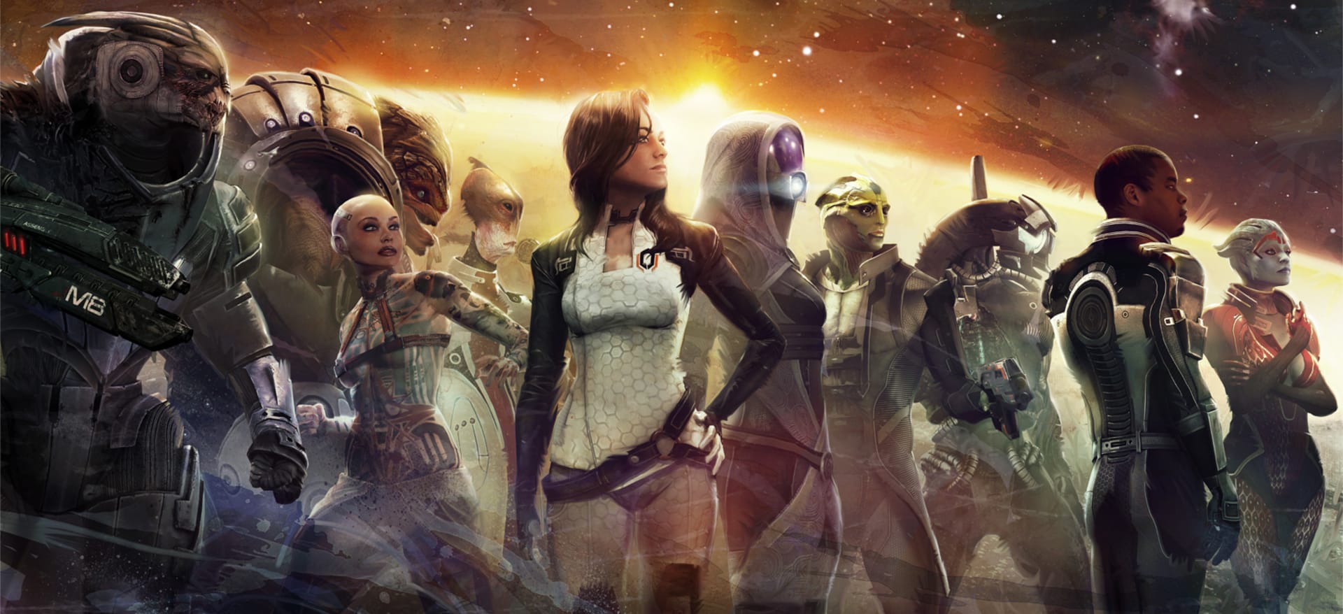 1920x878 Artwork The Team. Mass Effect. BioWare. Cook and Becker