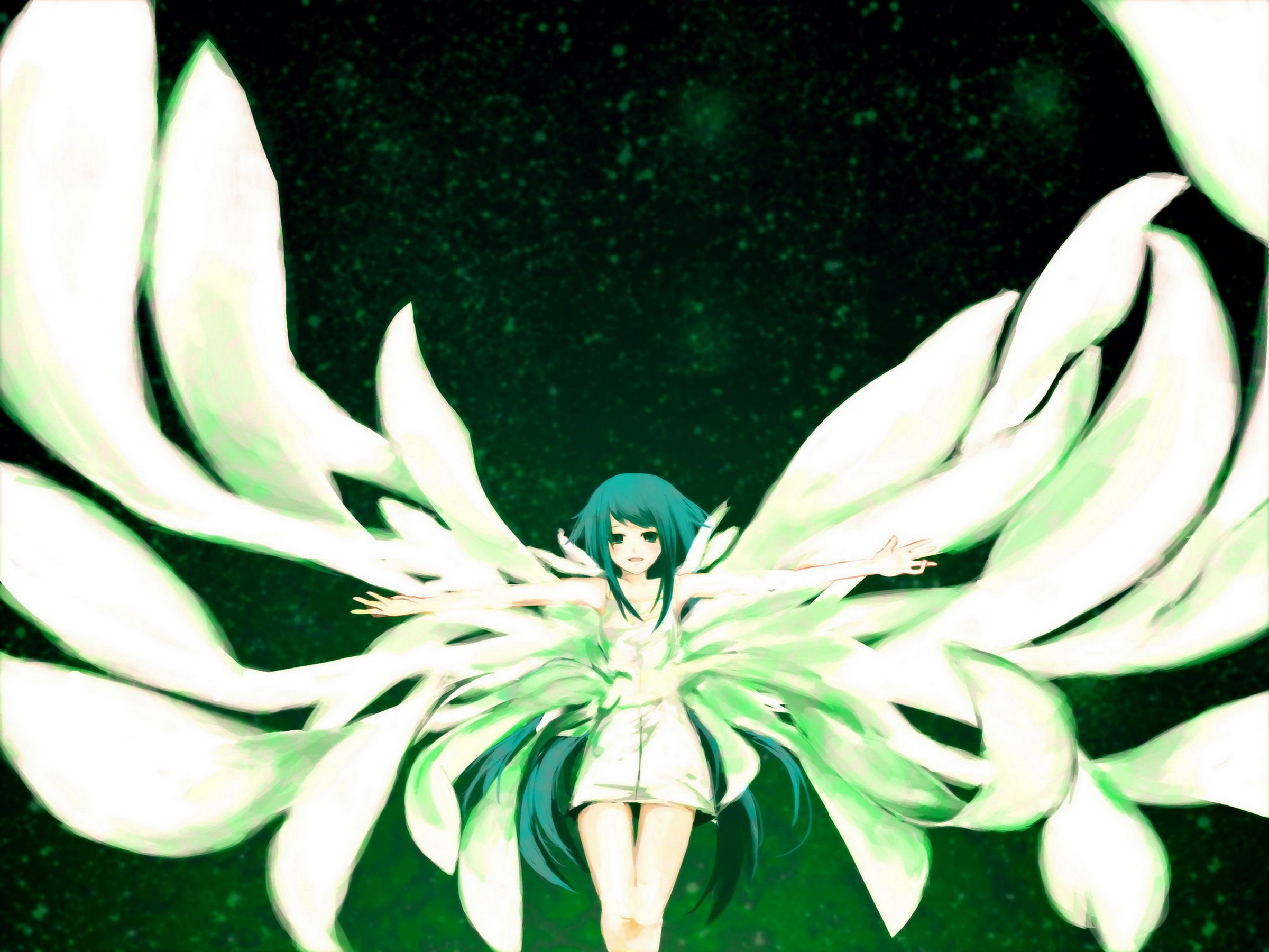 2400x1800 Free girl, wings, anime 2K wallpaper for desktop and phone