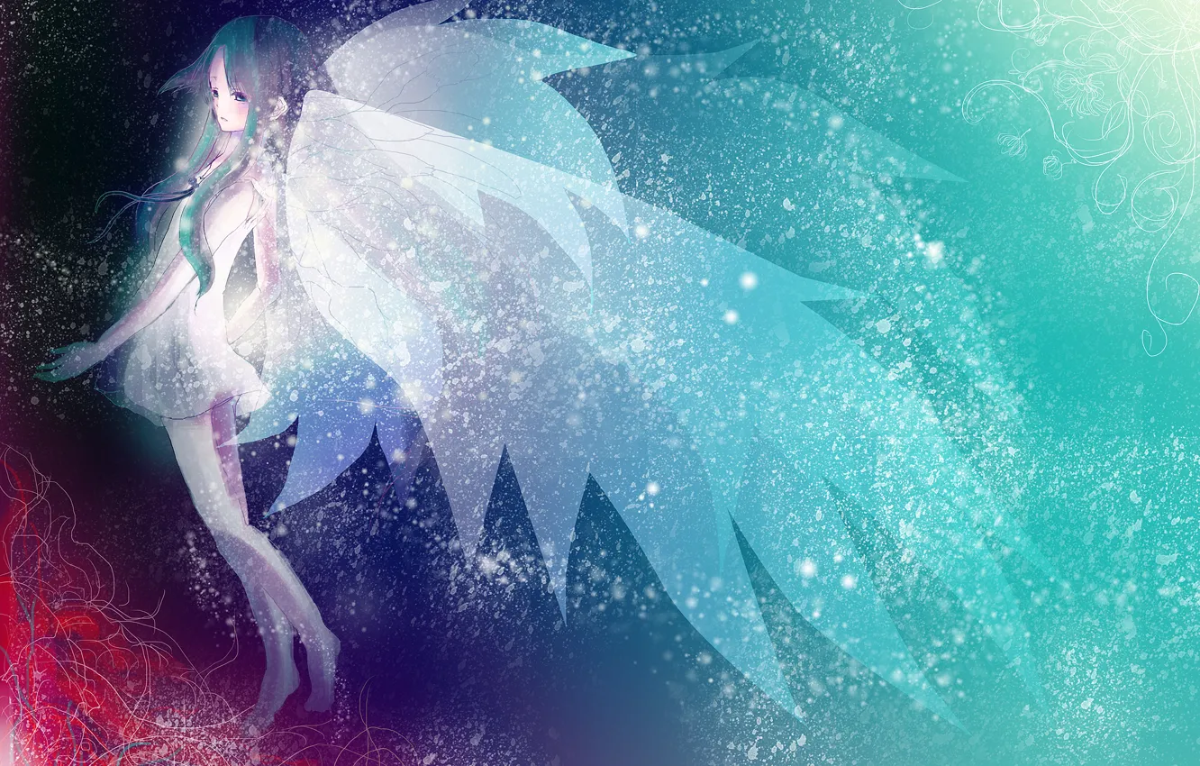 1332x850 Free girl, wings, anime, art, saya no uta wallpaper for desktop and phone