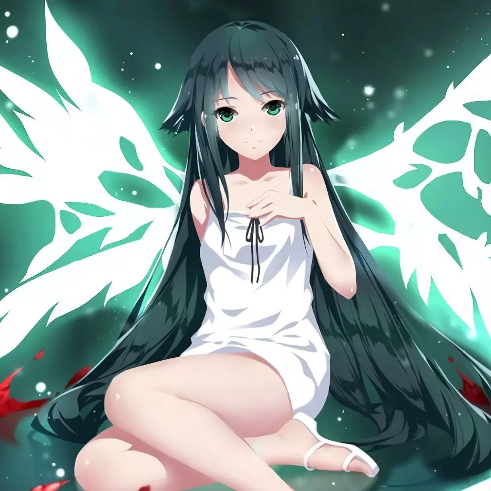 1010x1010 Live wallpaper Anime girl with magic wings download on