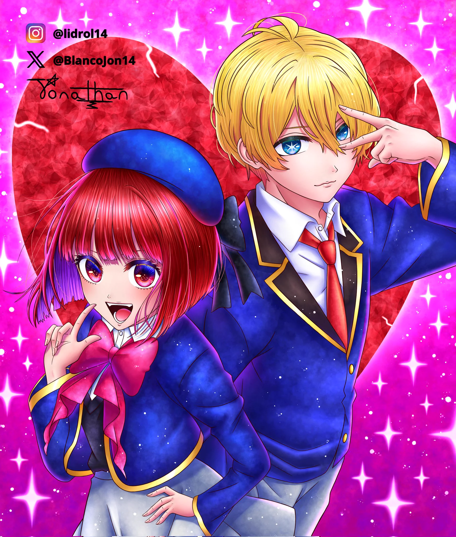 1741x2048 Lidrol (Comms Open) on X: Final version of my fanart of Kana and Aqua (Oshi no Ko)