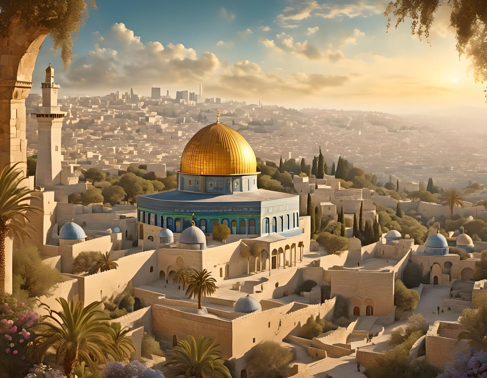 1600x1244 The Holy City of Jerusalem Jerusalem with Dome of t