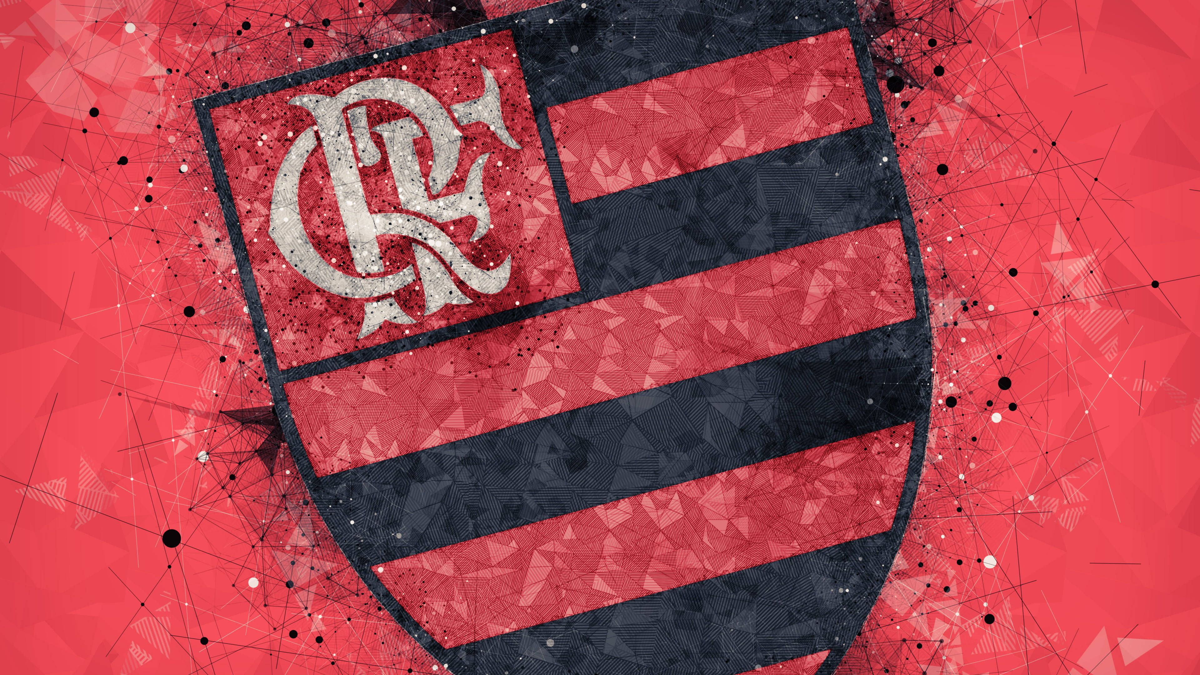 3840x2160 Download Patterned Flamengo FC Logo Wallpaper