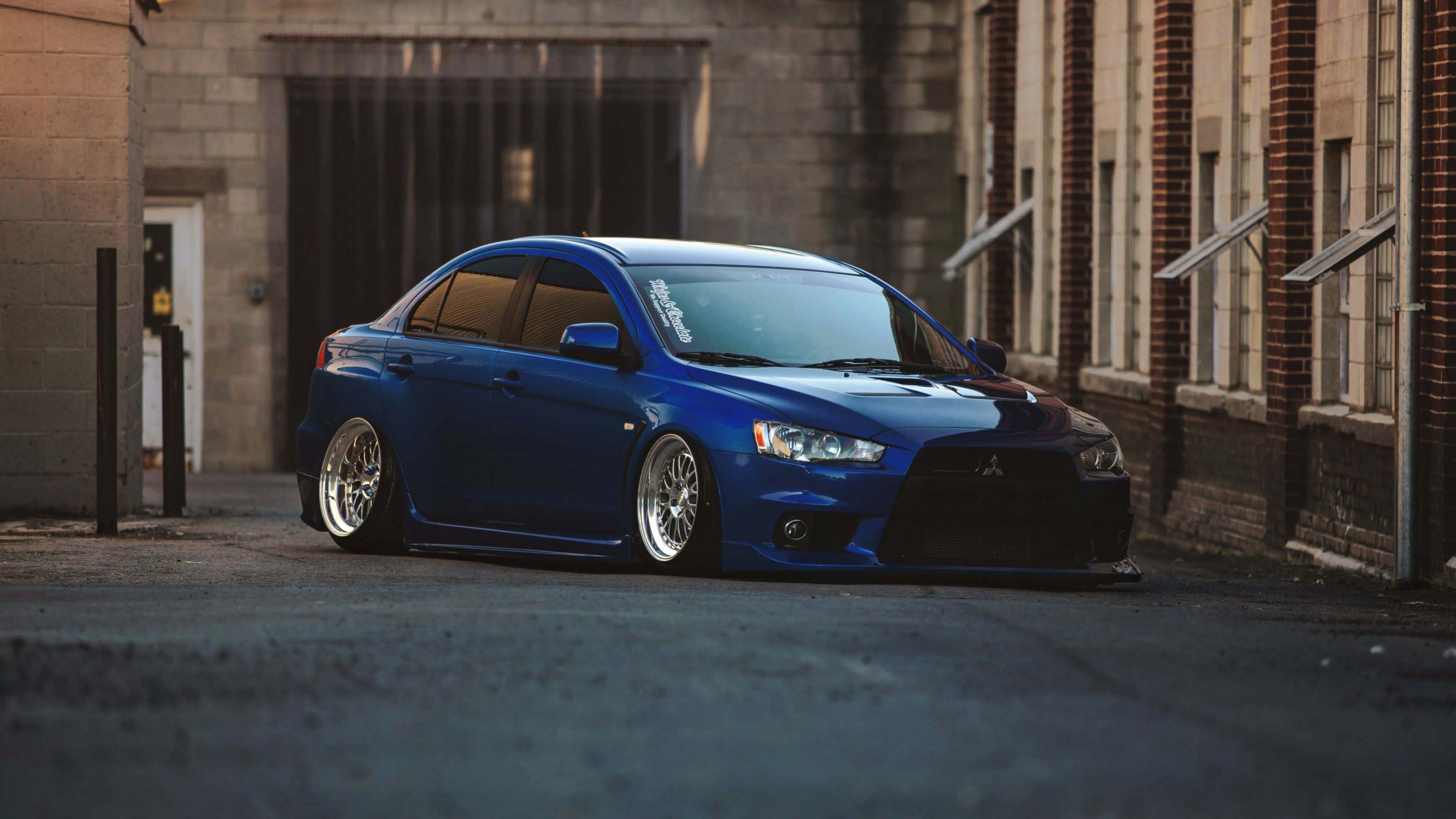 3840x2160 mitsubishi blue jdm car 4k HD JDM Wallpaper