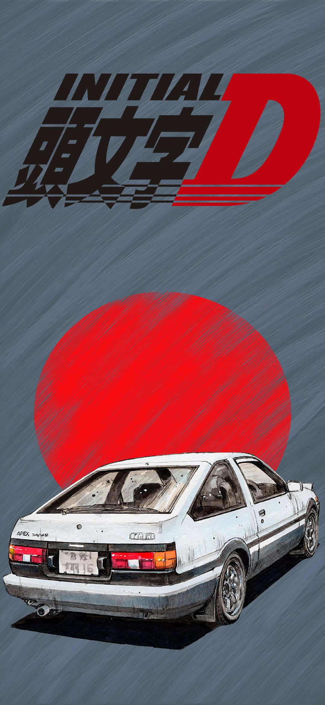 1080x2340 Download Initial D Phone Car And Red Sun Wallpaper