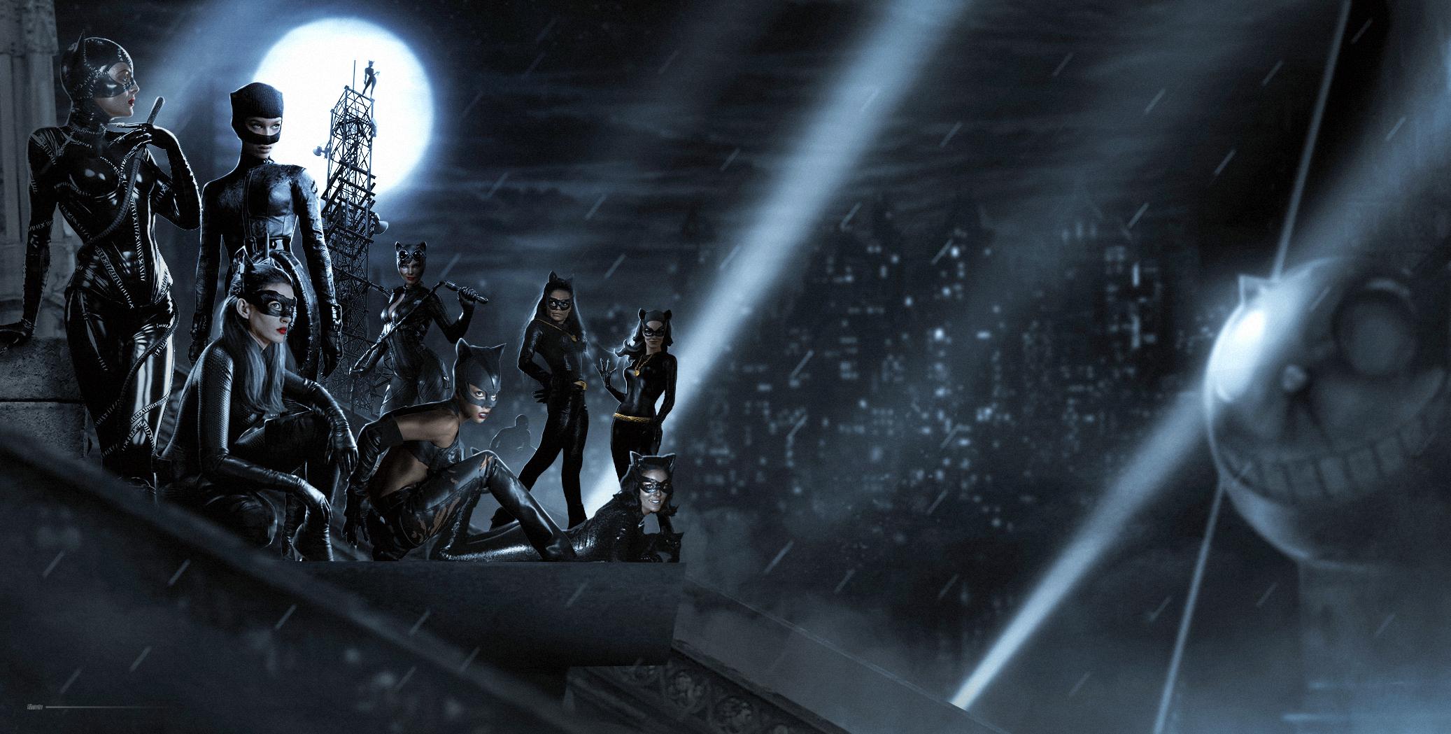 2074x1049 I made a wallpaper including many different portrayals of Catwoman from over the years, did my best to fit the Gotham version from the series finale in the work and she is