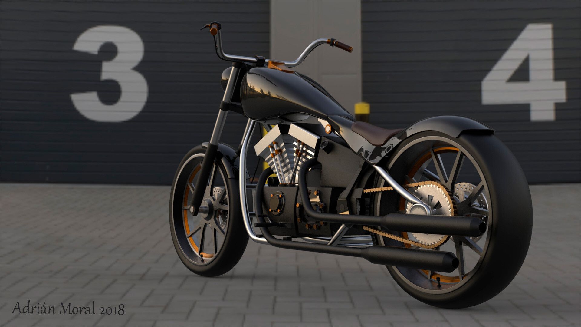 1920x1080 Bobber Style Motorcycle