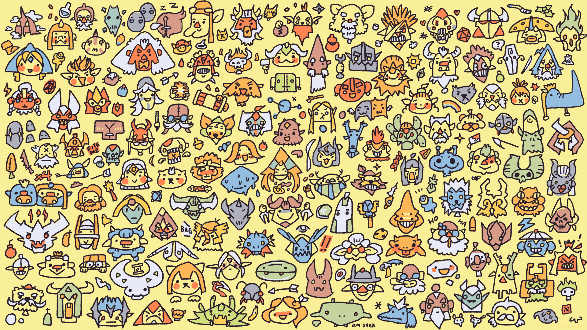 1920x1080 Hello I drew a silly doodle wallpaper
