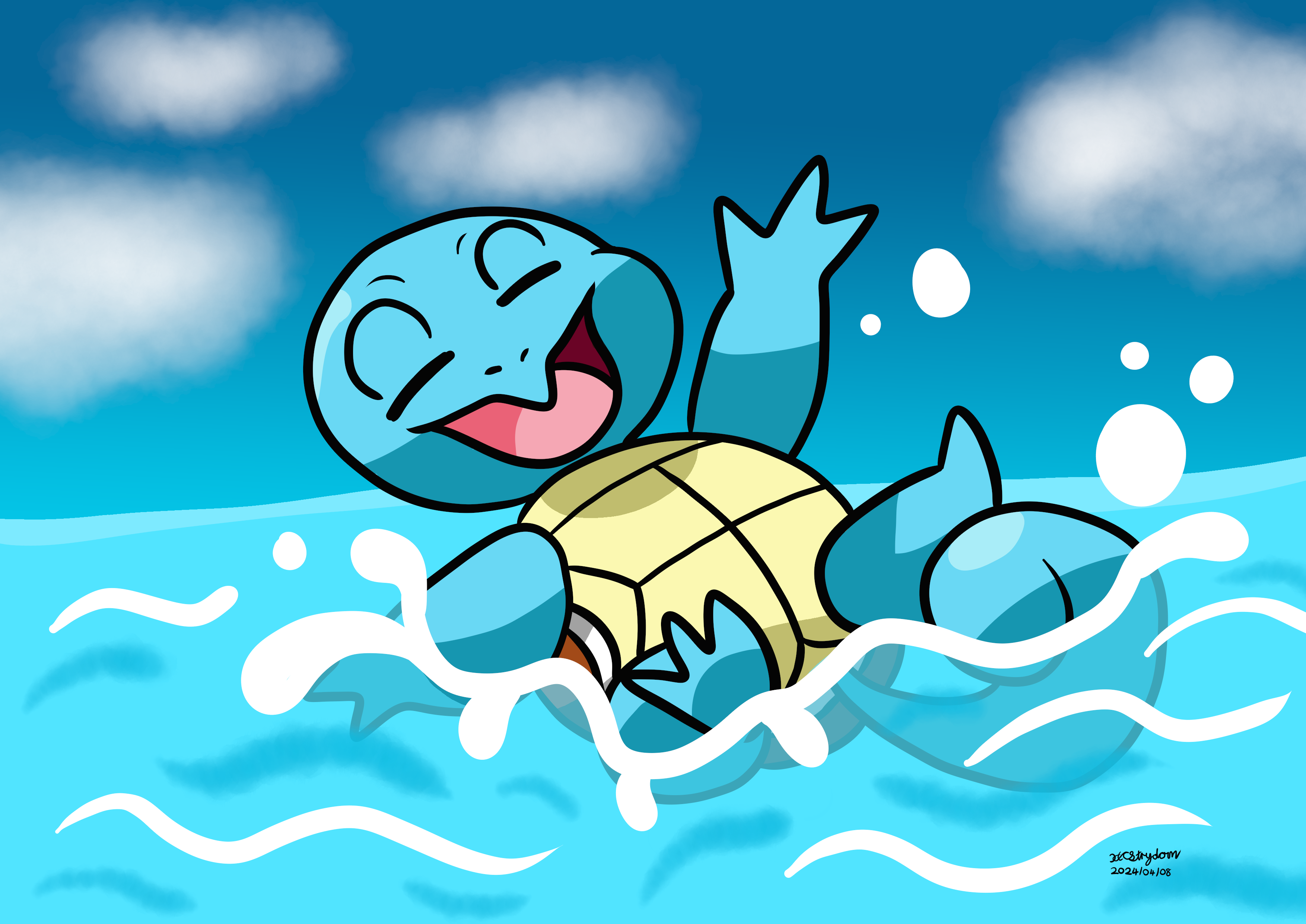 3507x2481 Digital Doodle Squirtle! by MeltyRainbowBunny on Newgrounds