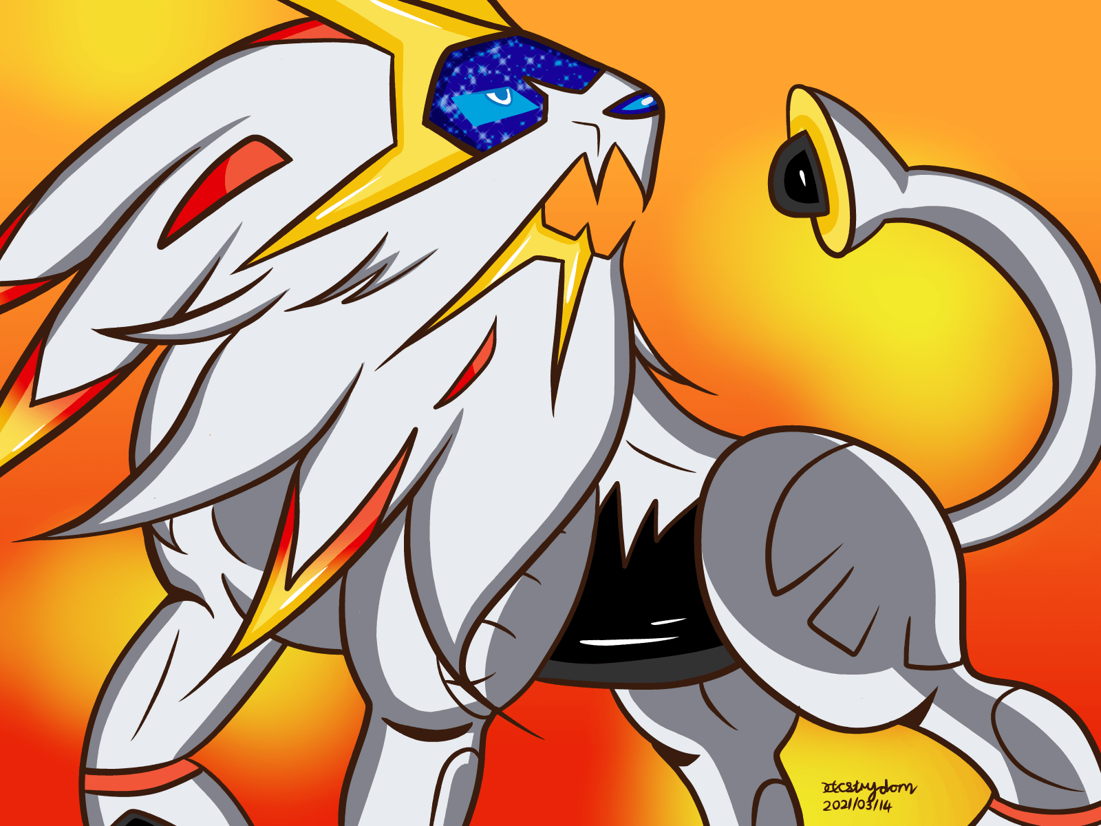 1600x1200 Digital Doodle Solgaleo!