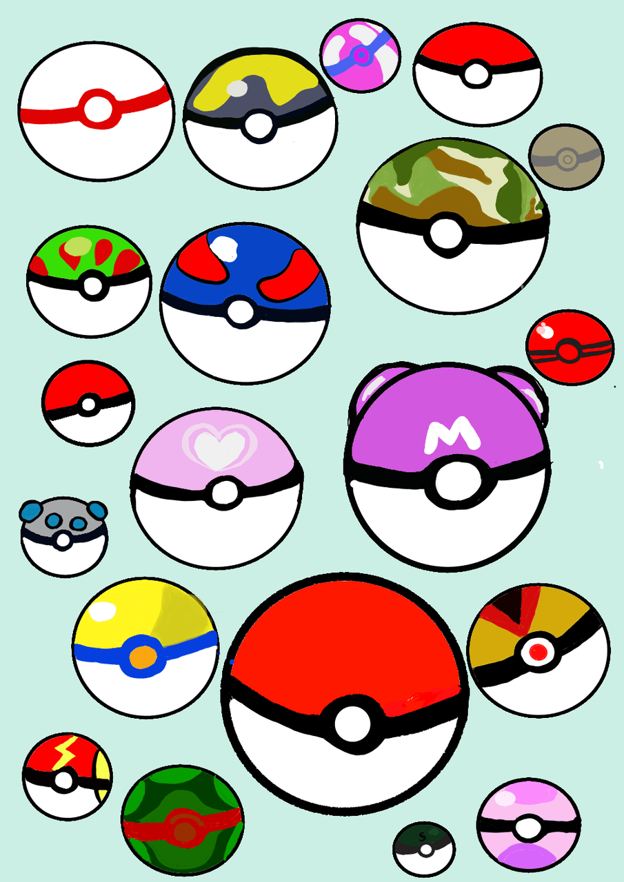 905x1280 Pokeball Collection raechellehvegholm ART street