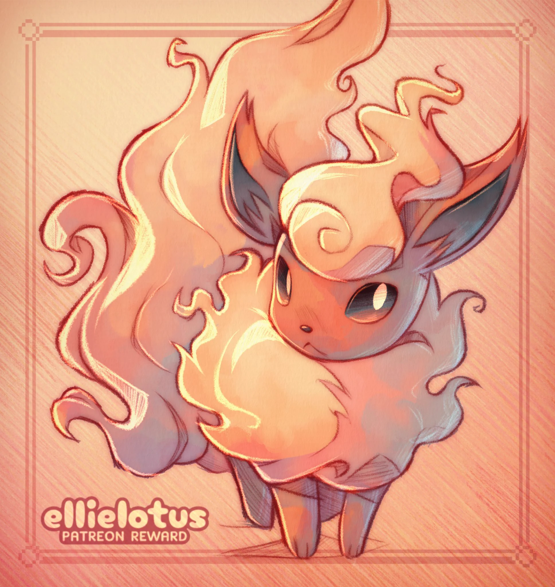 1937x2048 ellielotus (comms open!) on X: Flareon doodle!