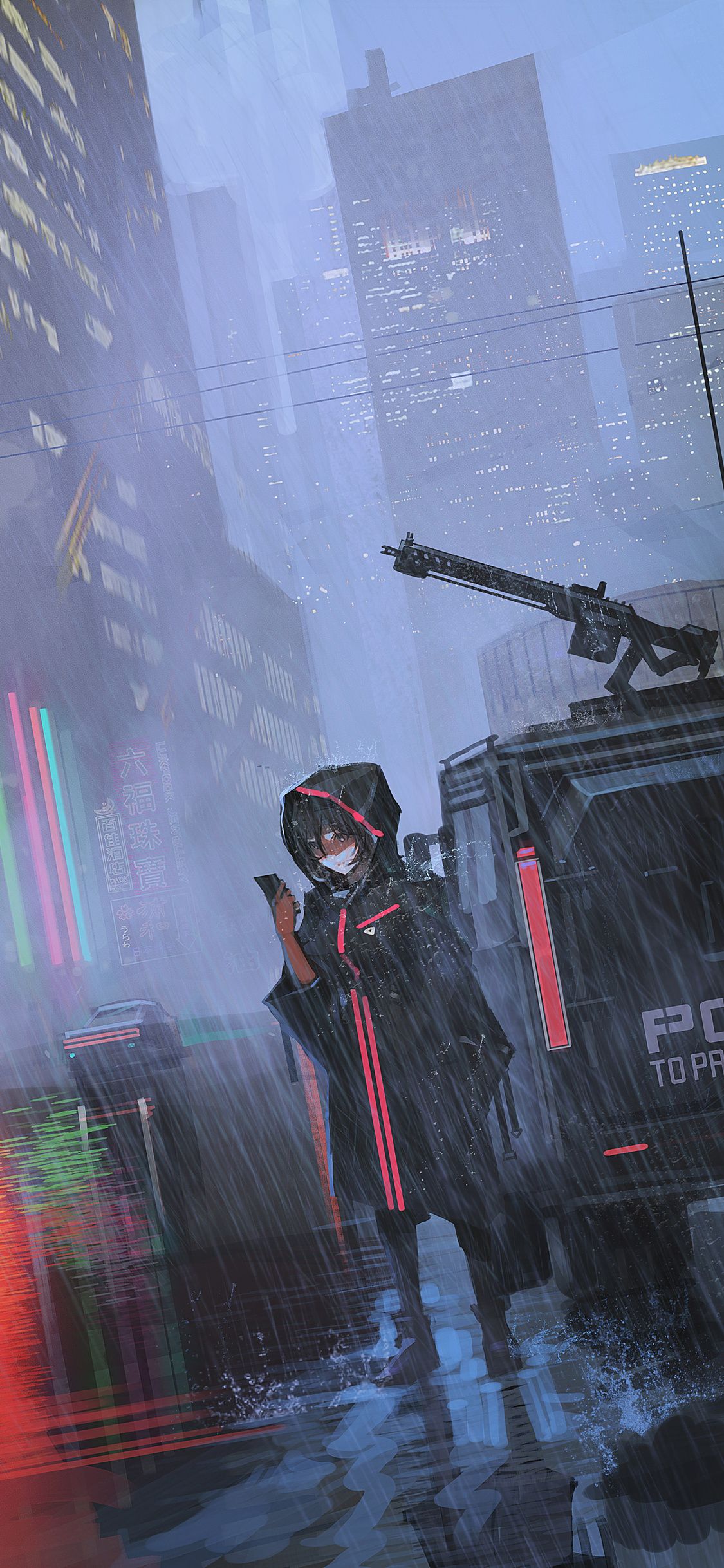 1125x2436 Cyberpunk Anime Girl 5k iPhone XS, iPhone iPhone X , HD 4k Wallpaper, Image, Background, Photos and Picture