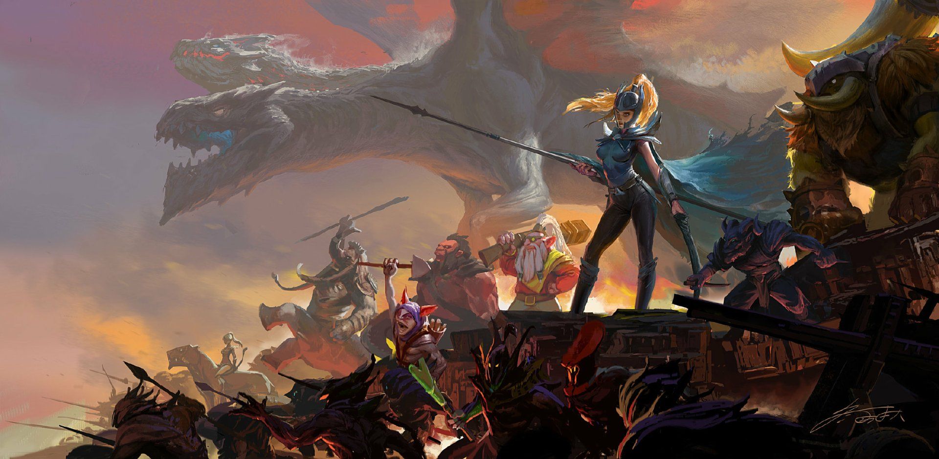 1920x940 Download Magnus (Dota 2) Riki (Dota 2) Meepo (DotA 2) Jakiro (Dota 2) Slark (Dota 2) Phantom Assassin (DotA 2) DotA Video Game DotA 2 HD Wallpaperx1080