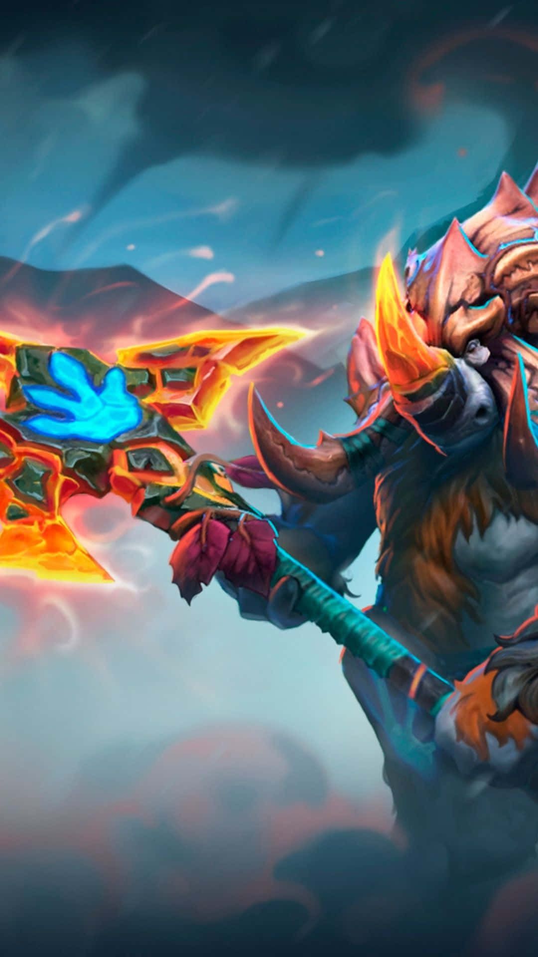 1080x1920 Download Android Dota 2 Background Magnus Golden Hammer Background