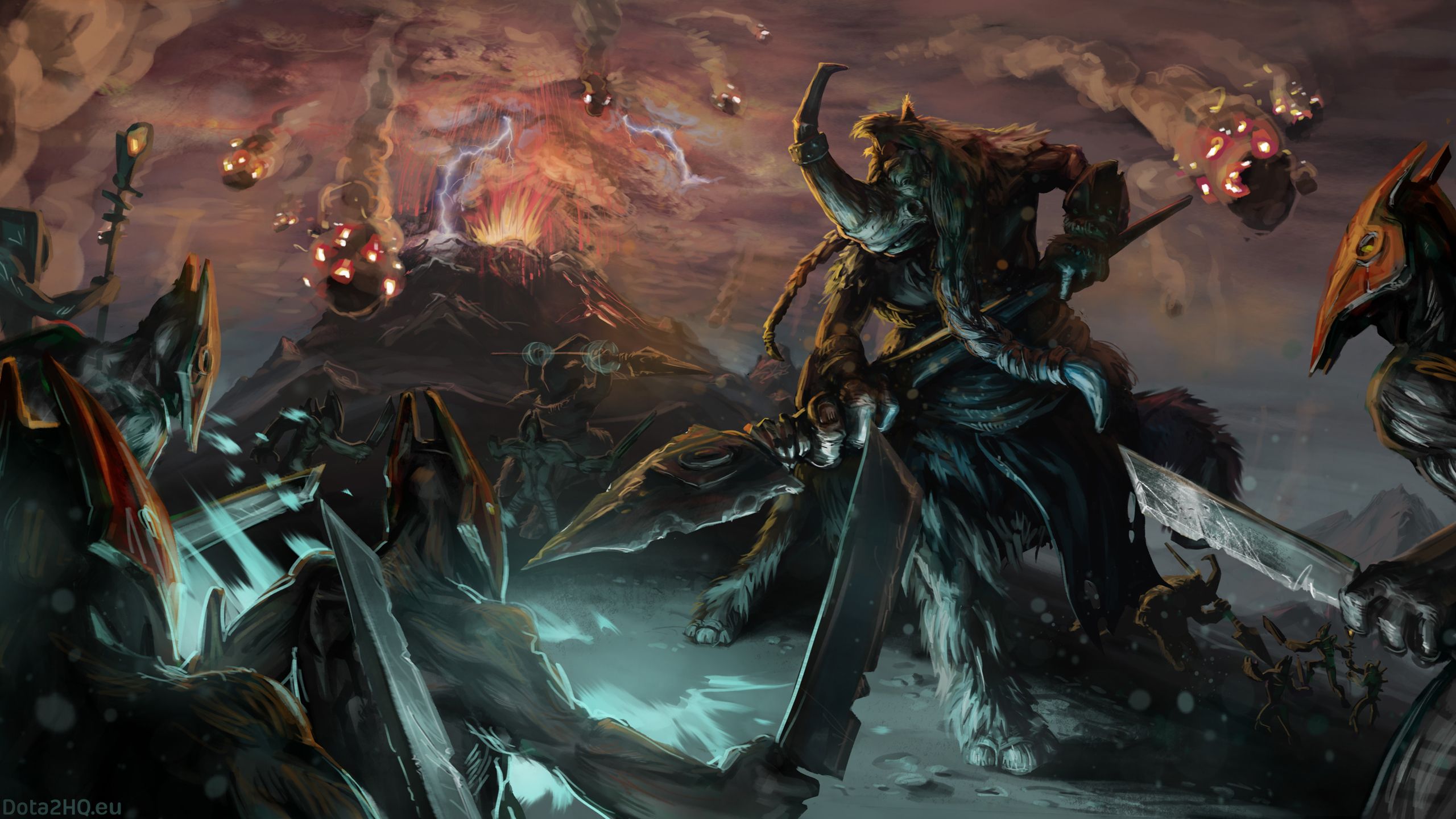 2560x1440 Free the volcano, art 2K wallpaper for desktop and phone