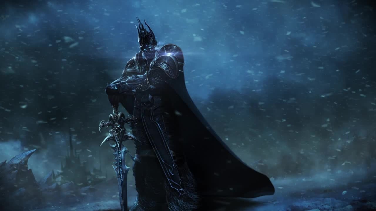1280x720 Guy animates a Lich King wallpaper, looks like golden card art