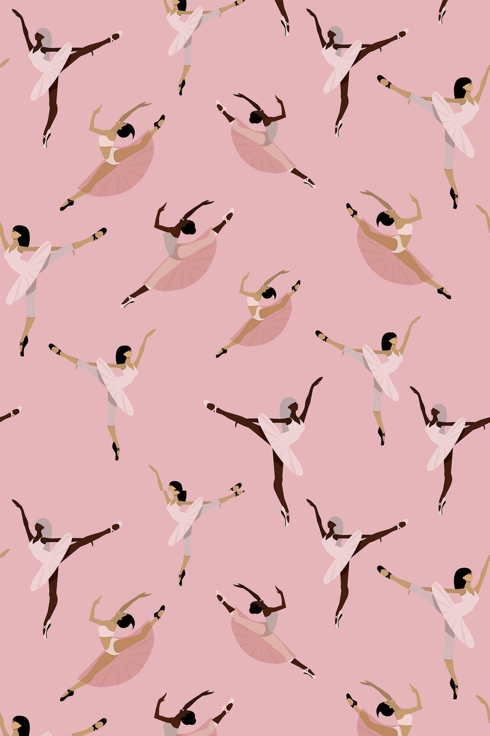 2000x3000 Pink inclusive Ballerina Peel and Stick Removable Wallpaper