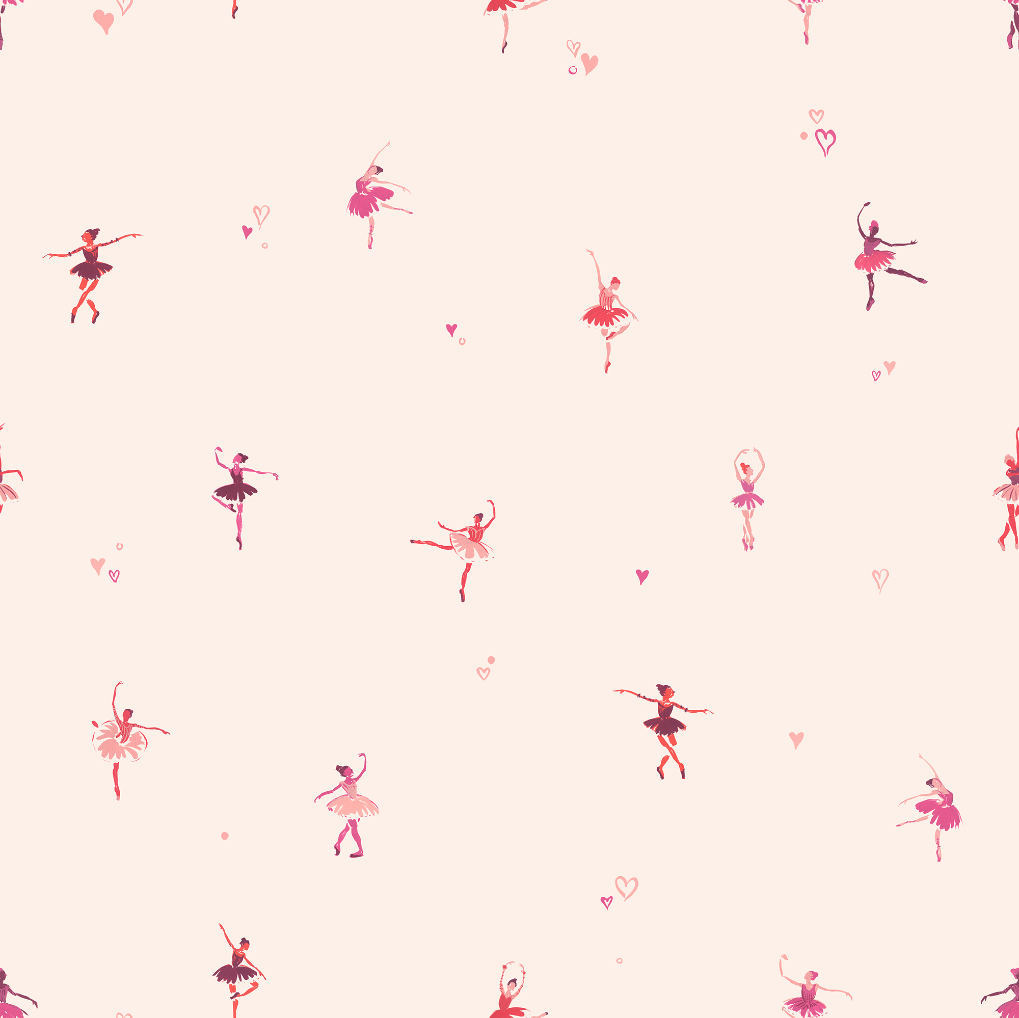 2000x1998 Elegant Pink Ballerinas Removable Wallpaper Large Sample wide x 12 high / Traditional